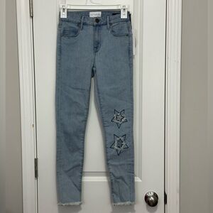 NWT Parker Smith Star Jeans Size 24 Starry Night Ava Crop Light Blue